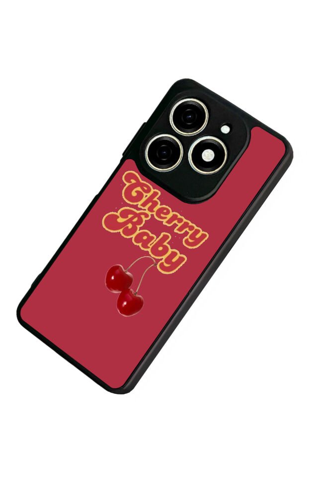 Tecno Spark 20/20C Uyumlu Kiraz Tasarımlı Glossy Premium Kılıf