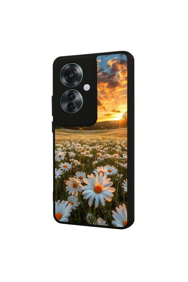Oppo Reno 11F Uyumlu Cicek Tasarımlı Glossy Premium Kılıf