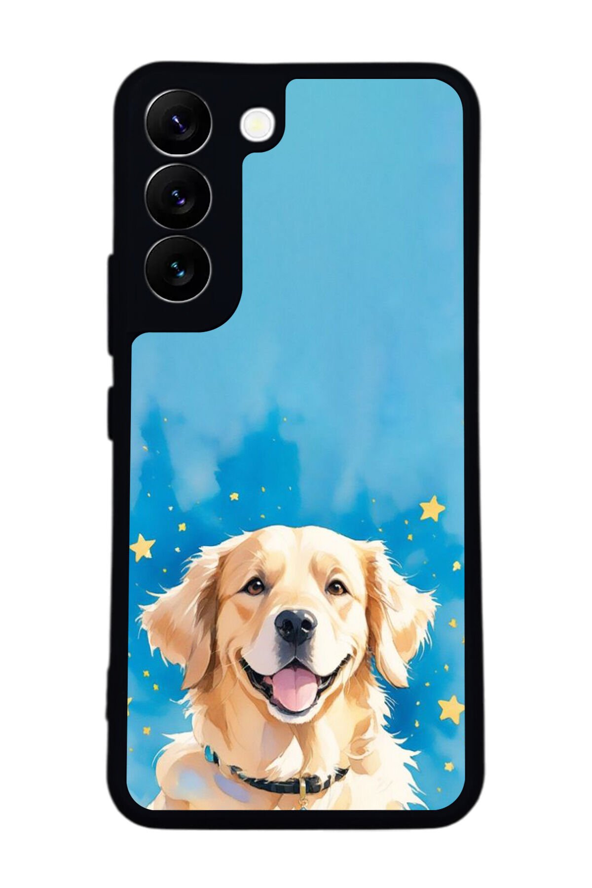 Samsung Galaxy S22 Uyumlu Golden Kopek Tasarımlı Glossy Premium Kılıf