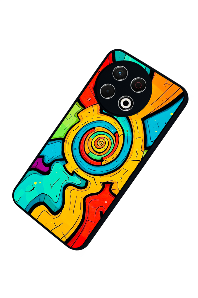 Tecno Spark 30 Pro Uyumlu Abstract Tasarımlı Glossy Premium Kılıf