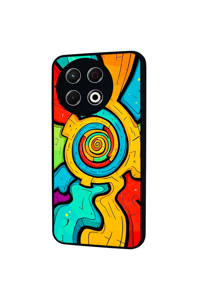 Tecno Spark 30 Pro Uyumlu Abstract Tasarımlı Glossy Premium Kılıf