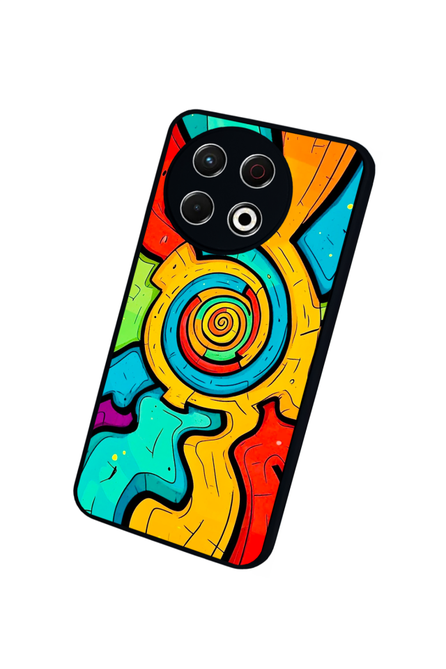 Tecno Spark 30 Pro Uyumlu Abstract Tasarımlı Glossy Premium Kılıf