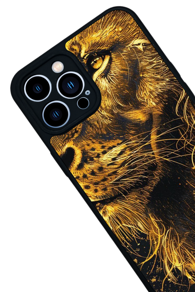 iPhone 12 Pro Max Uyumlu Aslan Tasarımlı Glossy Premium Kılıf