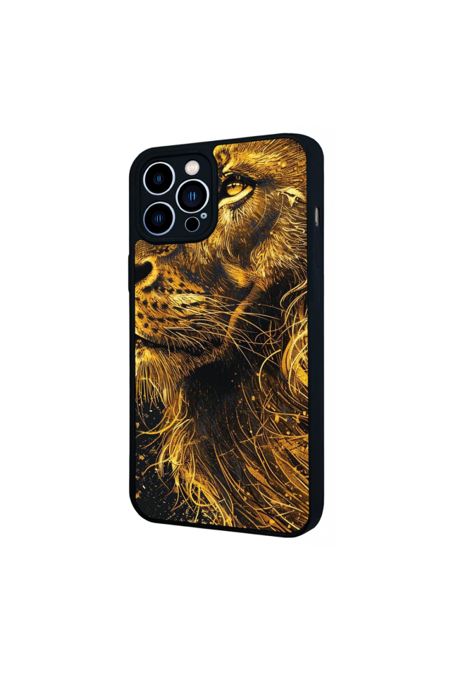 iPhone 12 Pro Max Uyumlu Aslan Tasarımlı Glossy Premium Kılıf