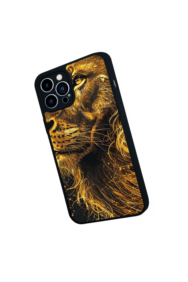 iPhone 12 Pro Max Uyumlu Aslan Tasarımlı Glossy Premium Kılıf