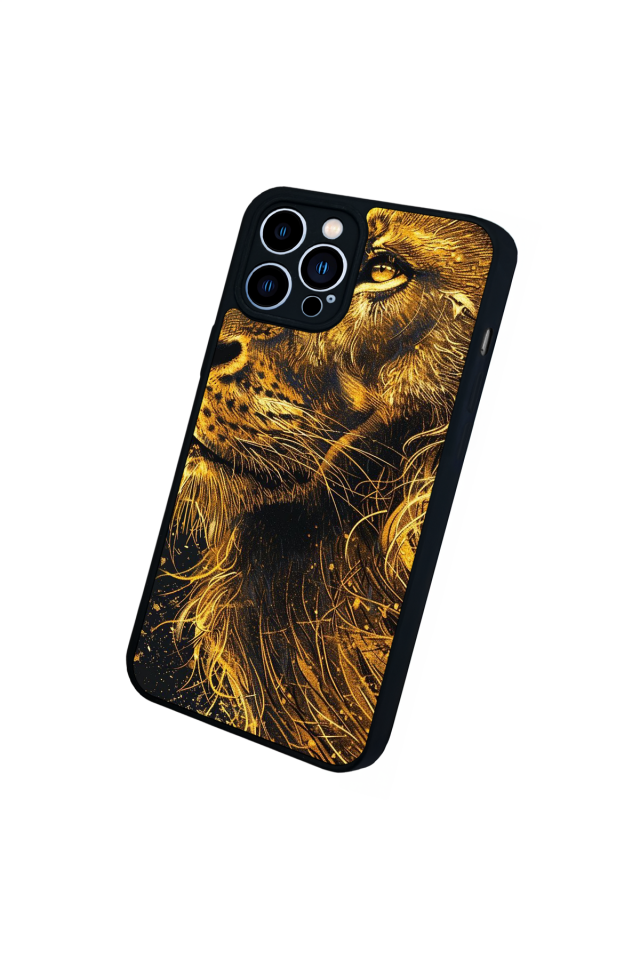 iPhone 12 Pro Max Uyumlu Aslan Tasarımlı Glossy Premium Kılıf