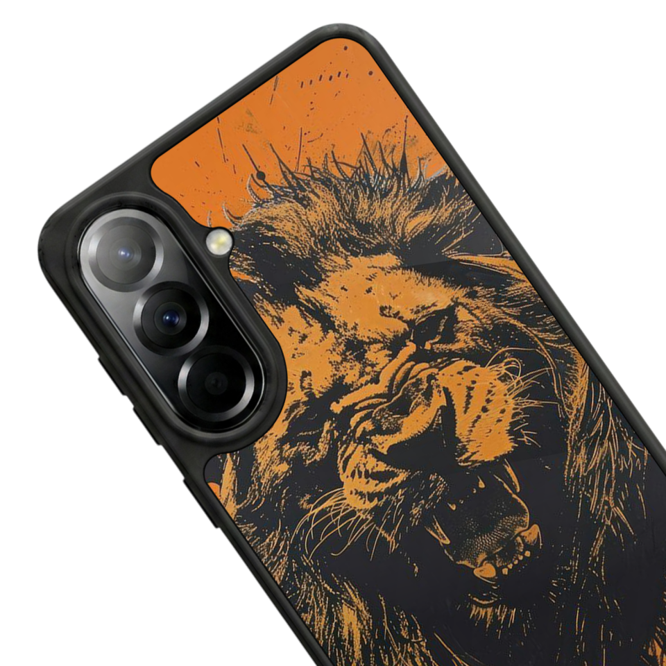 Samsung Galaxy A57 Uyumlu Aslan Tasarımlı Glossy Premium Kılıf