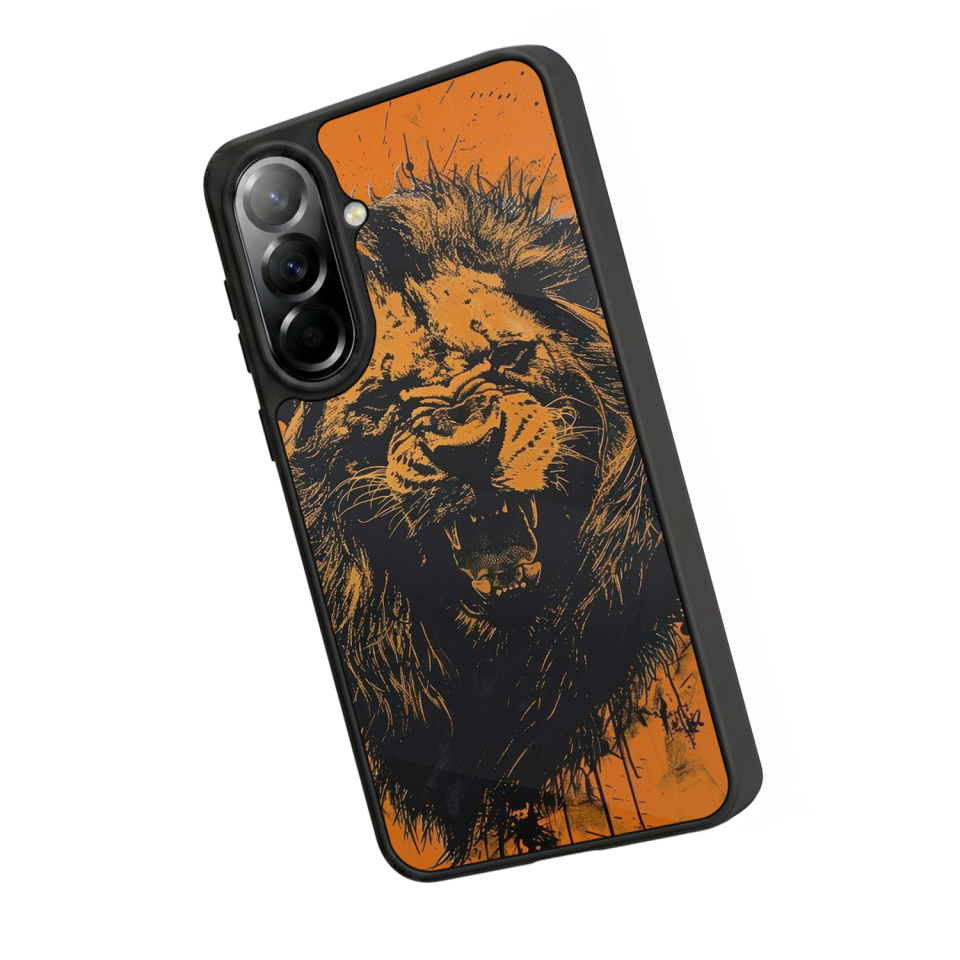 Samsung Galaxy A57 Uyumlu Aslan Tasarımlı Glossy Premium Kılıf