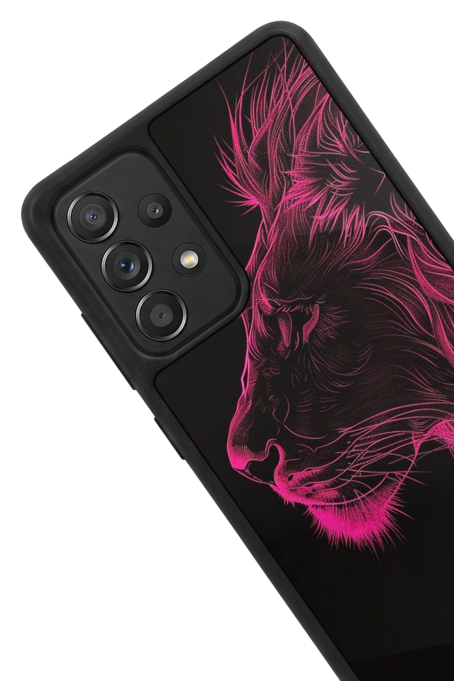 Samsung Galaxy A72 Uyumlu Aslan Tasarımlı Glossy Premium Kılıf
