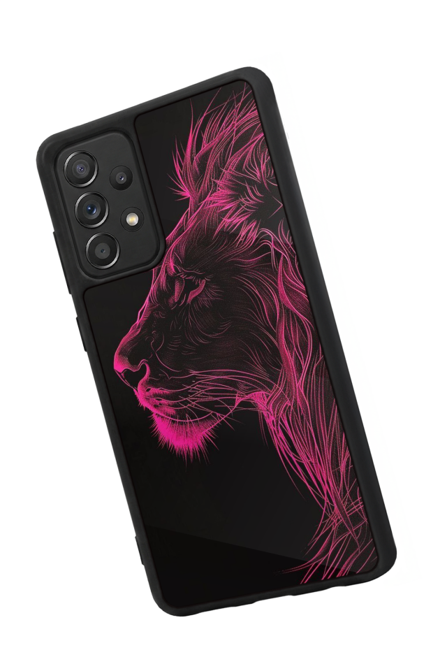 Samsung Galaxy A72 Uyumlu Aslan Tasarımlı Glossy Premium Kılıf