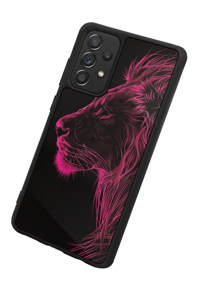 Samsung Galaxy A72 Uyumlu Aslan Tasarımlı Glossy Premium Kılıf