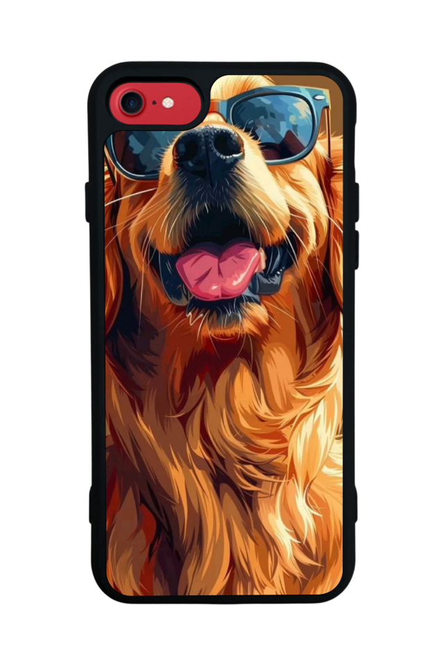 iPhone SE Uyumlu Golden Kopek Tasarımlı Glossy Premium Kılıf