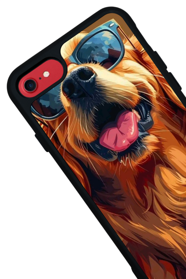 iPhone SE Uyumlu Golden Kopek Tasarımlı Glossy Premium Kılıf