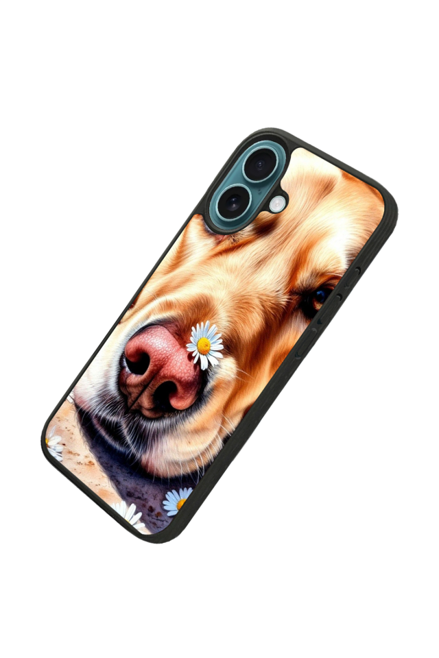 iPhone 16 Plus Uyumlu Golden Kopek Tasarımlı Glossy Premium Kılıf