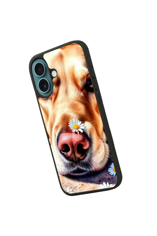 iPhone 16 Plus Uyumlu Golden Kopek Tasarımlı Glossy Premium Kılıf