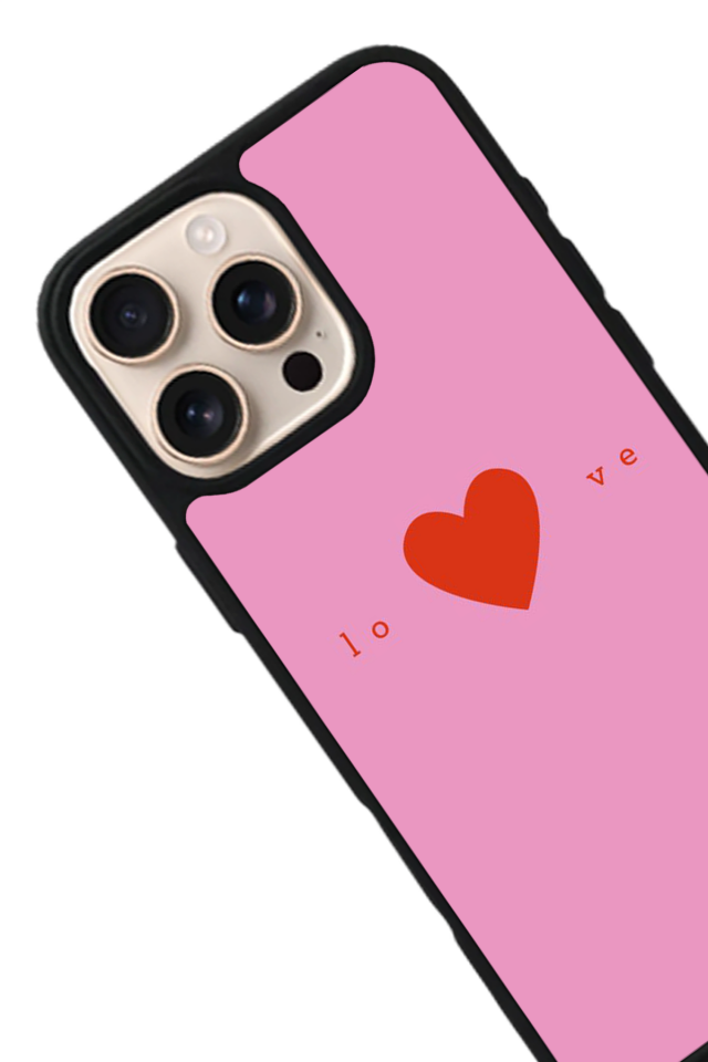 iPhone 15 Pro Max Uyumlu Kalp Love Tasarımlı Glossy Premium Kılıf