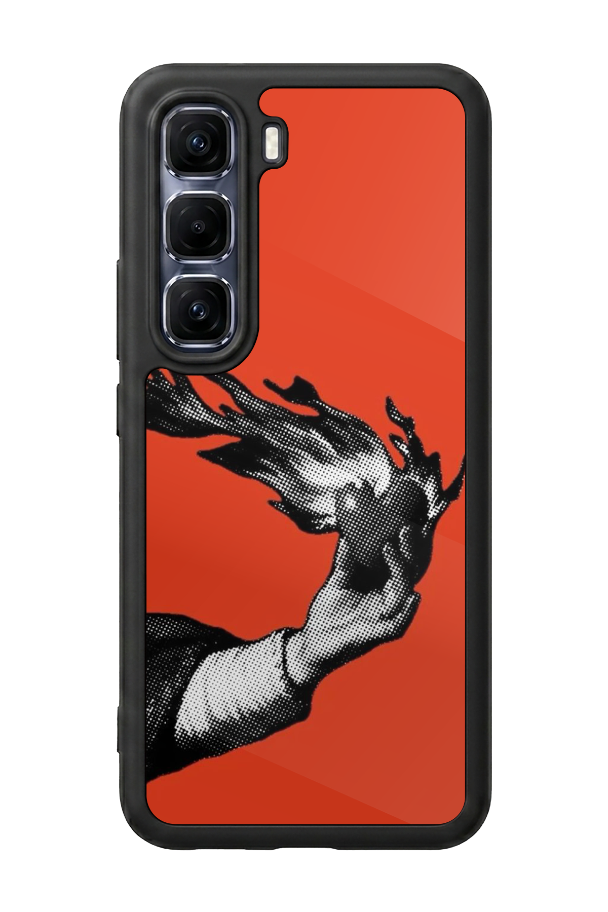 Infinix Hot 60 Pro Plus Uyumlu Kirmizi Tasarımlı Glossy Premium Kılıf