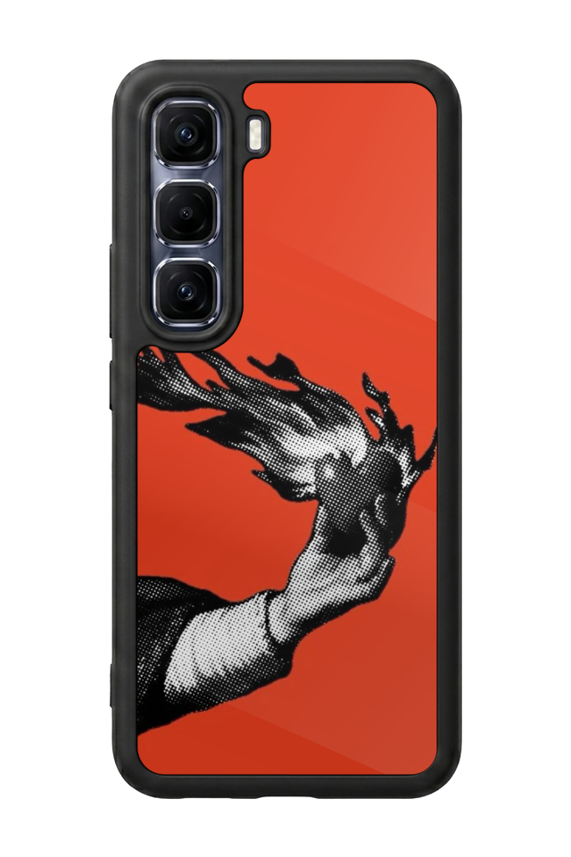 Infinix Hot 60 Pro Plus Uyumlu Kirmizi Tasarımlı Glossy Premium Kılıf