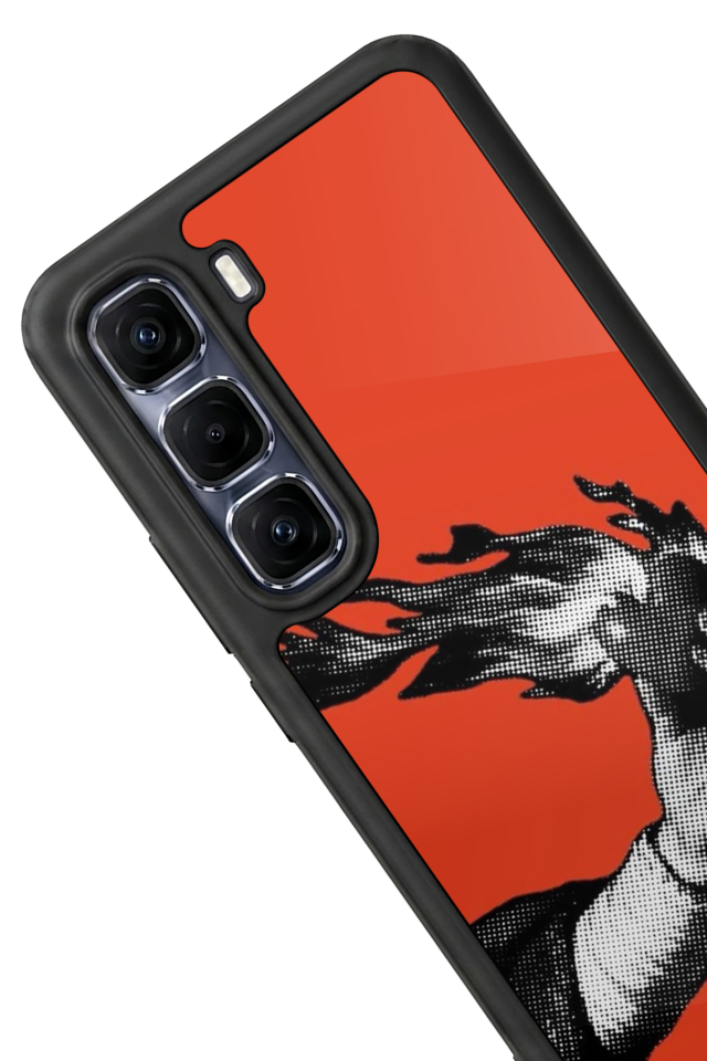 Infinix Hot 60 Pro Plus Uyumlu Kirmizi Tasarımlı Glossy Premium Kılıf