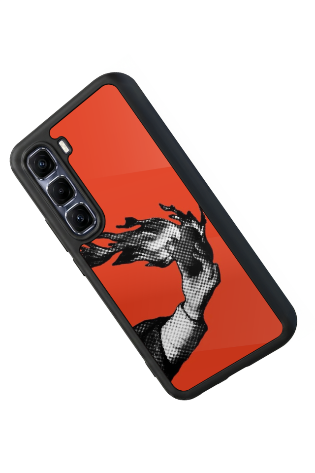 Infinix Hot 60 Pro Plus Uyumlu Kirmizi Tasarımlı Glossy Premium Kılıf