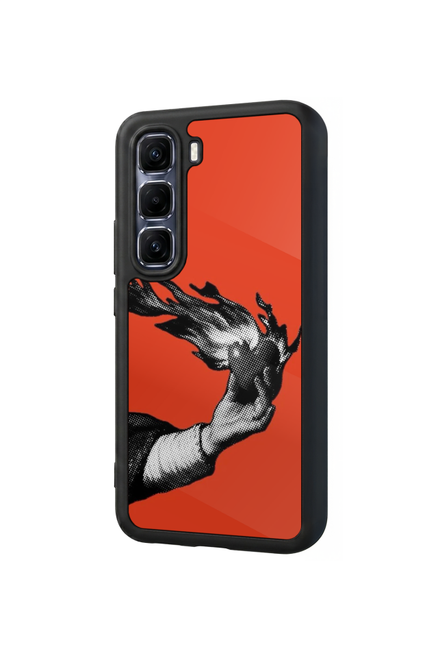Infinix Hot 60 Pro Plus Uyumlu Kirmizi Tasarımlı Glossy Premium Kılıf