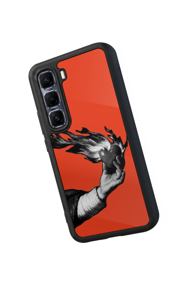Infinix Hot 60 Pro Plus Uyumlu Kirmizi Tasarımlı Glossy Premium Kılıf
