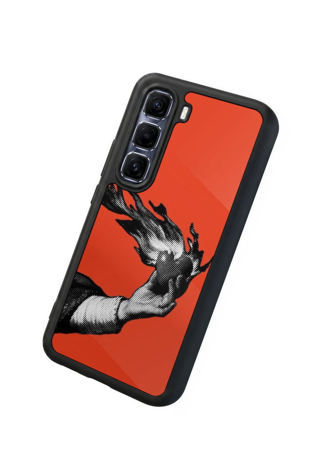 Infinix Hot 60 Pro Plus Uyumlu Kirmizi Tasarımlı Glossy Premium Kılıf