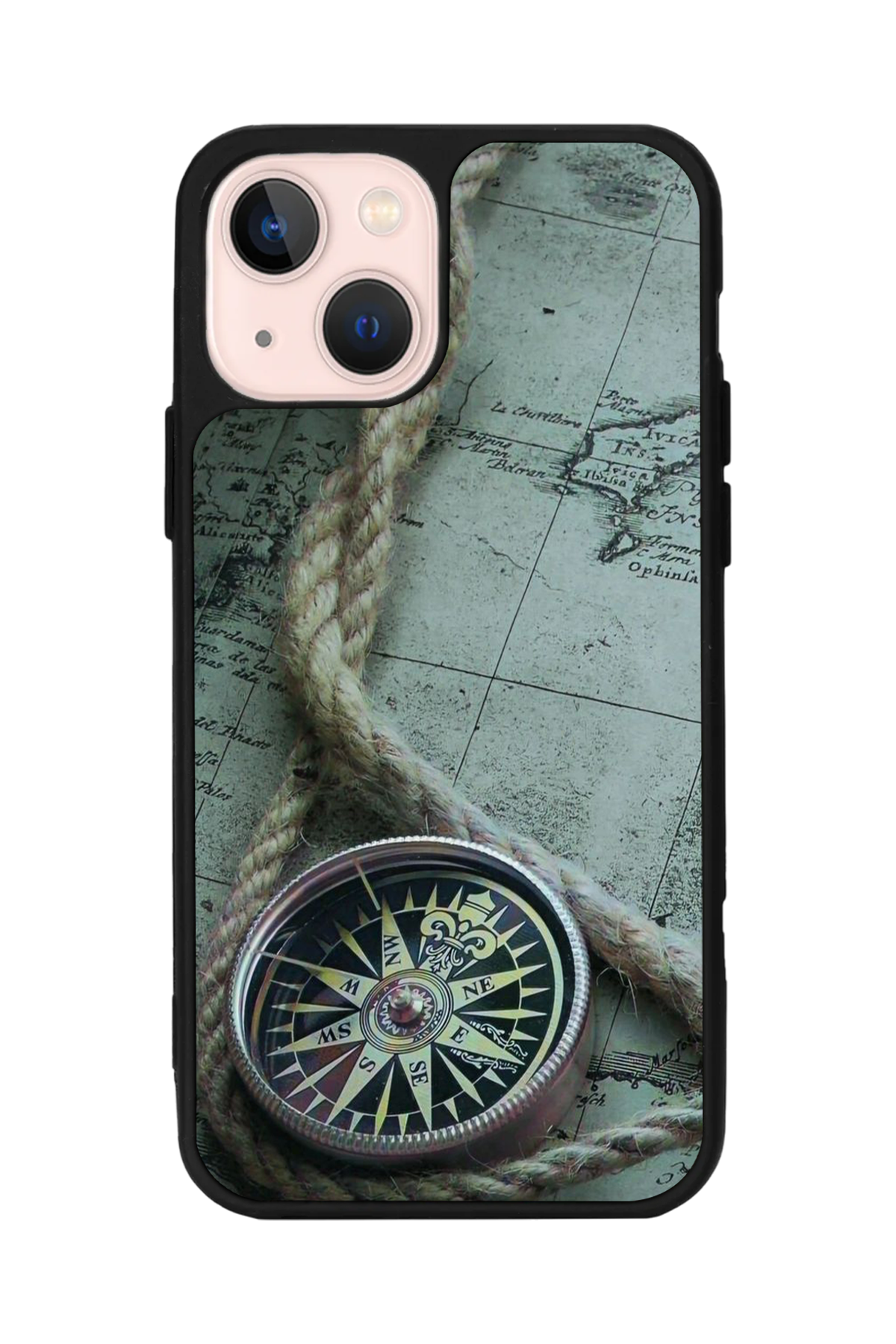 iPhone 14 Plus Uyumlu Pusula Tasarımlı Glossy Premium Kılıf