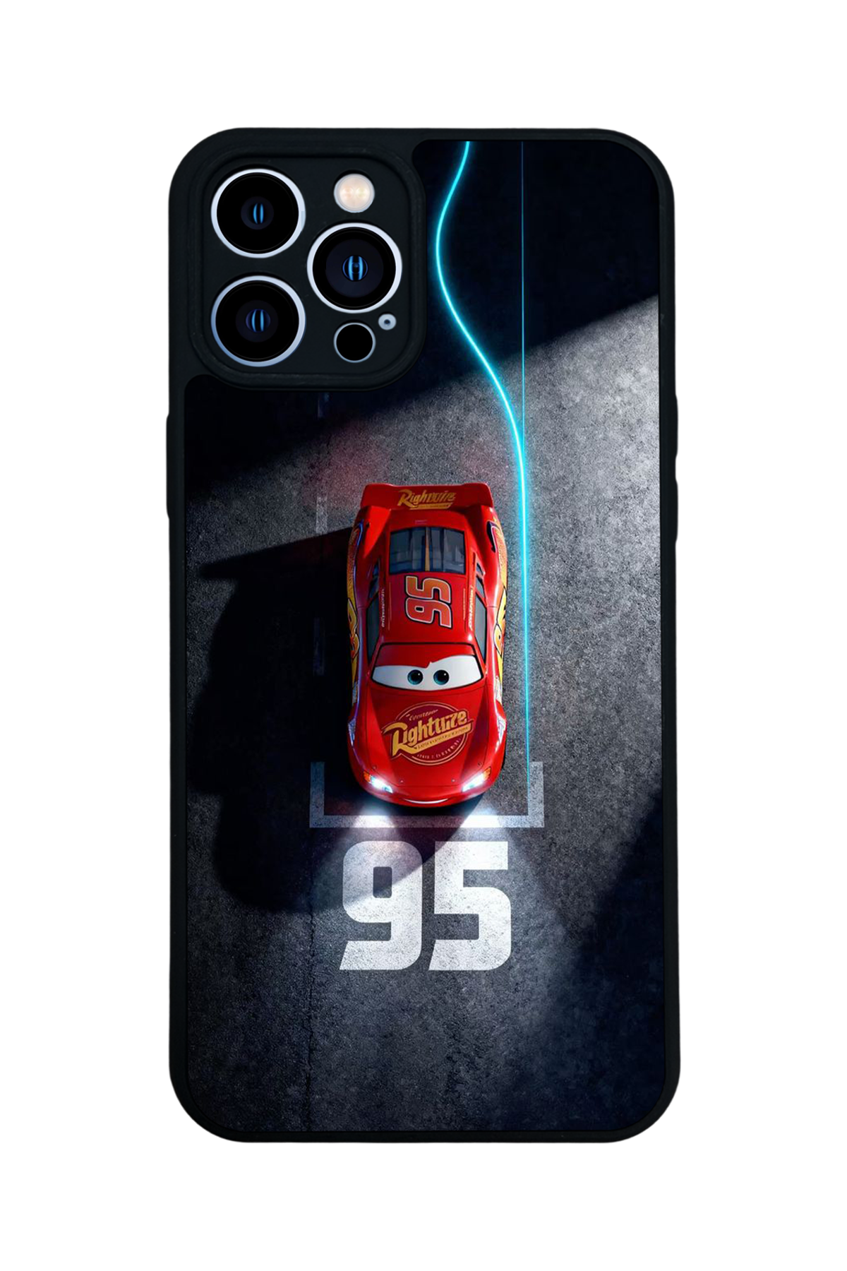 iPhone 13 Pro Max Uyumlu Şimsek McQueen Tasarımlı Glossy Premium Kılıf