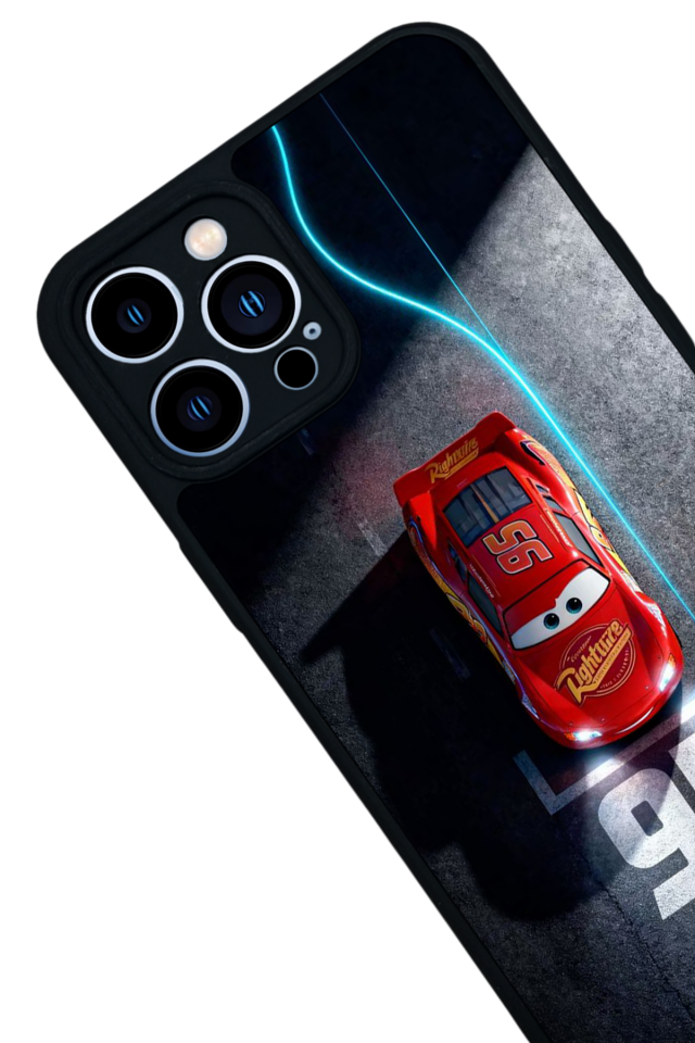 iPhone 13 Pro Max Uyumlu Şimsek McQueen Tasarımlı Glossy Premium Kılıf