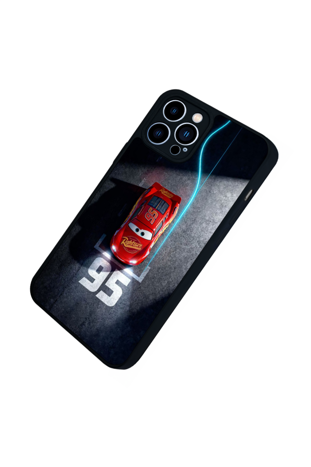 iPhone 13 Pro Max Uyumlu Şimsek McQueen Tasarımlı Glossy Premium Kılıf