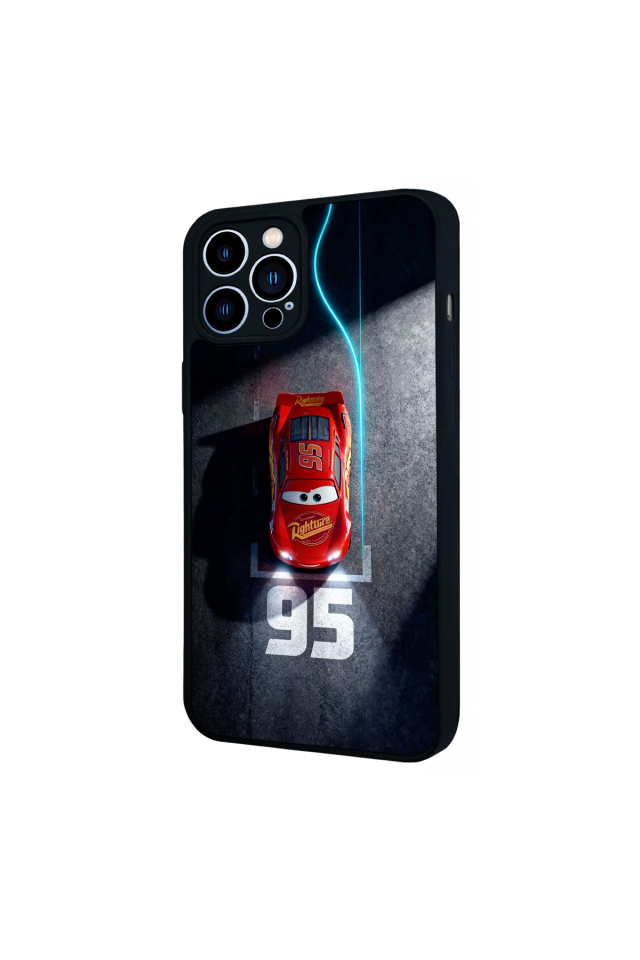 iPhone 13 Pro Max Uyumlu Şimsek McQueen Tasarımlı Glossy Premium Kılıf