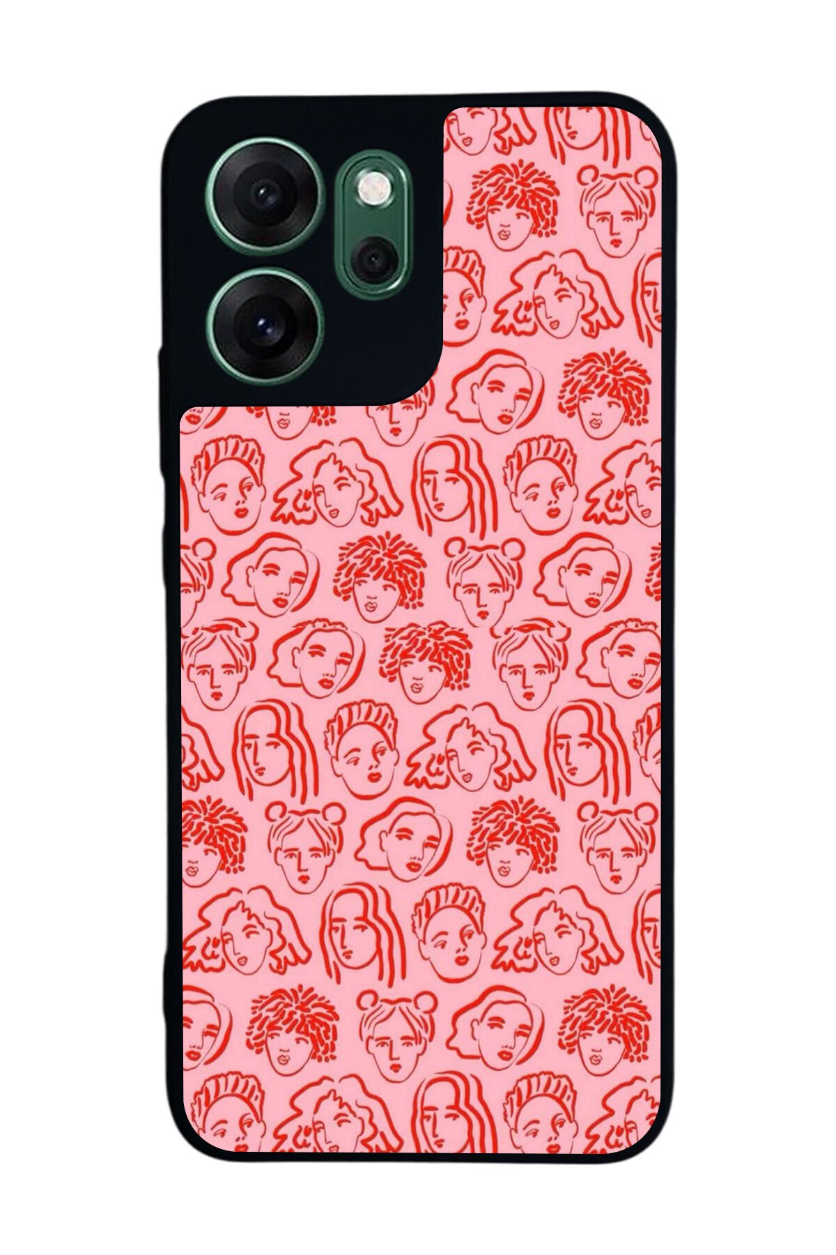 Oppo Reno 14F Uyumlu Line Art Tasarımlı Glossy Premium Kılıf