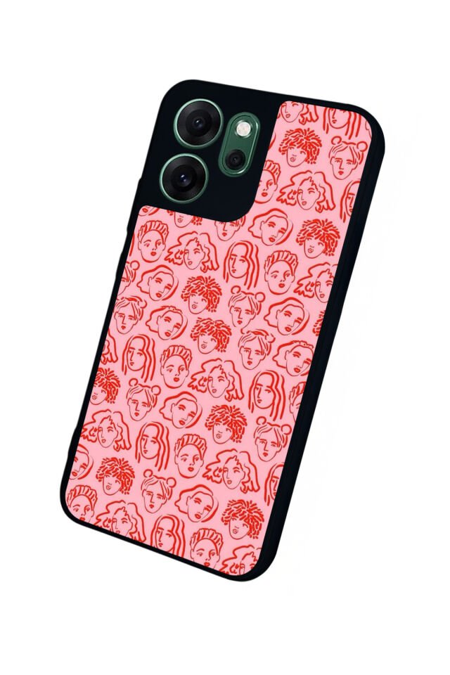 Oppo Reno 14F Uyumlu Line Art Tasarımlı Glossy Premium Kılıf