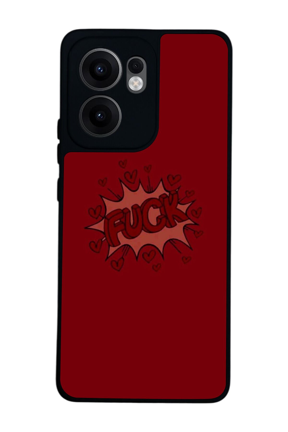 Oppo Reno 13F Uyumlu Kalp Love Tasarımlı Glossy Premium Kılıf