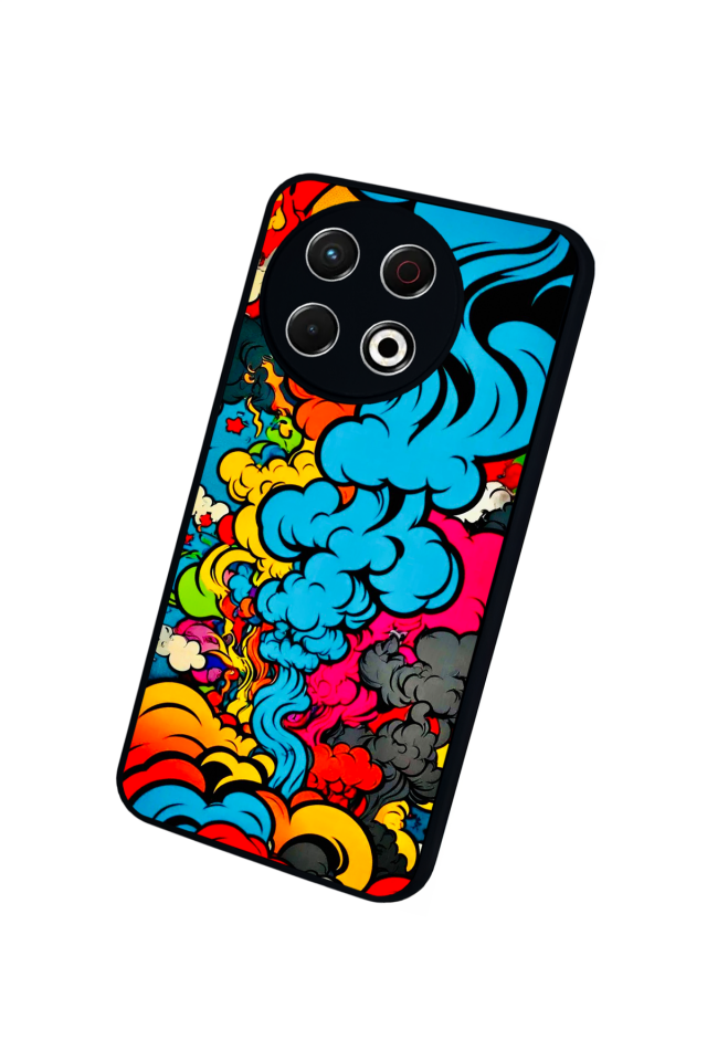 Tecno Spark 30 Pro Uyumlu Abstract Tasarımlı Glossy Premium Kılıf