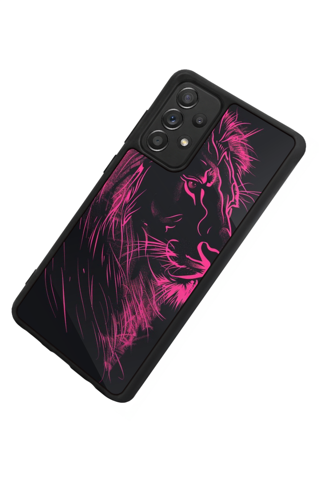 Samsung Galaxy A72 Uyumlu Aslan Tasarımlı Glossy Premium Kılıf