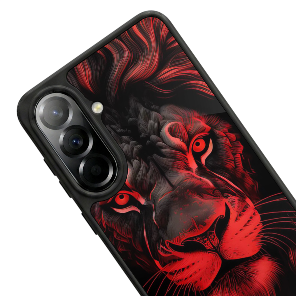 Samsung Galaxy A57 Uyumlu Aslan Tasarımlı Glossy Premium Kılıf