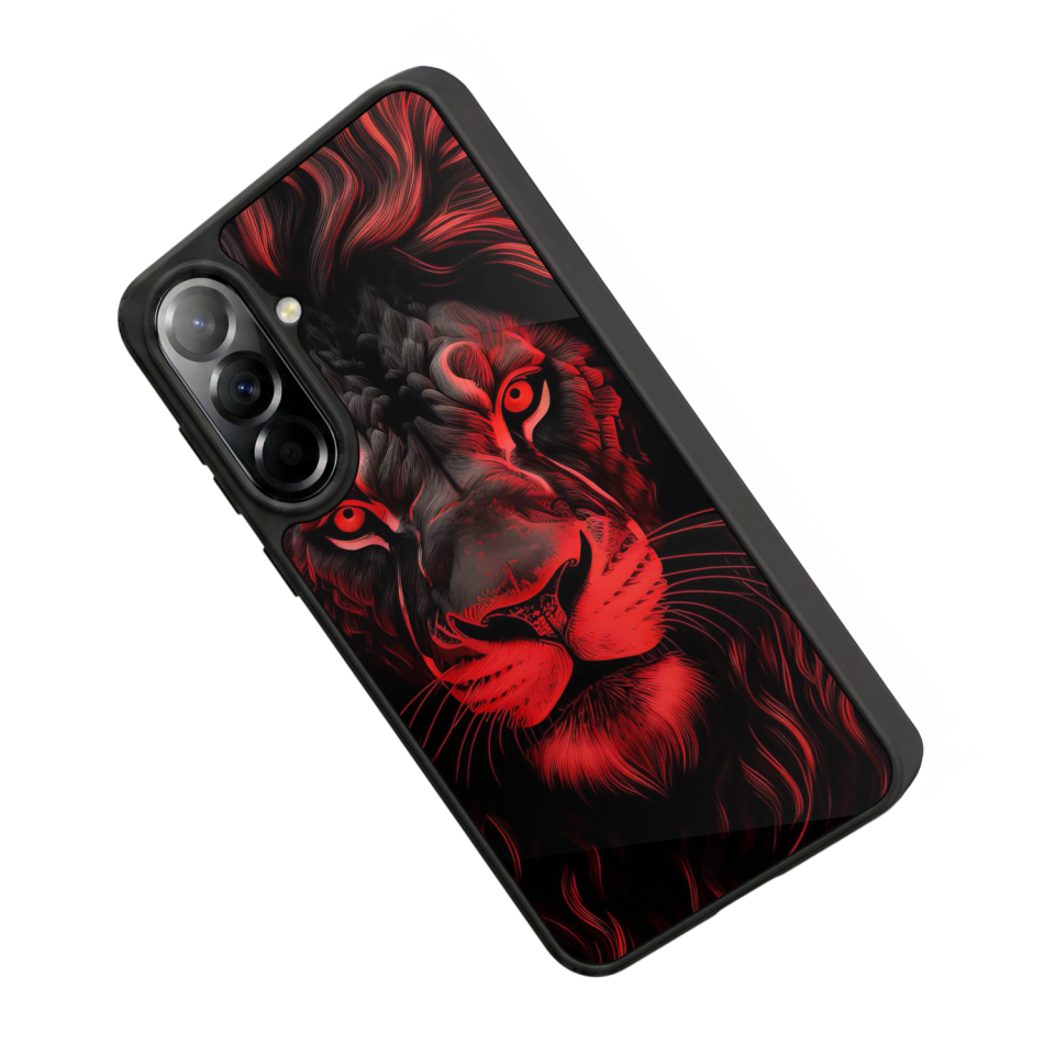 Samsung Galaxy A57 Uyumlu Aslan Tasarımlı Glossy Premium Kılıf