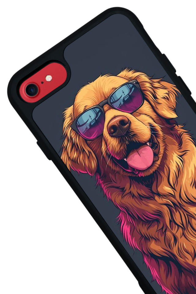 iPhone SE Uyumlu Golden Kopek Tasarımlı Glossy Premium Kılıf