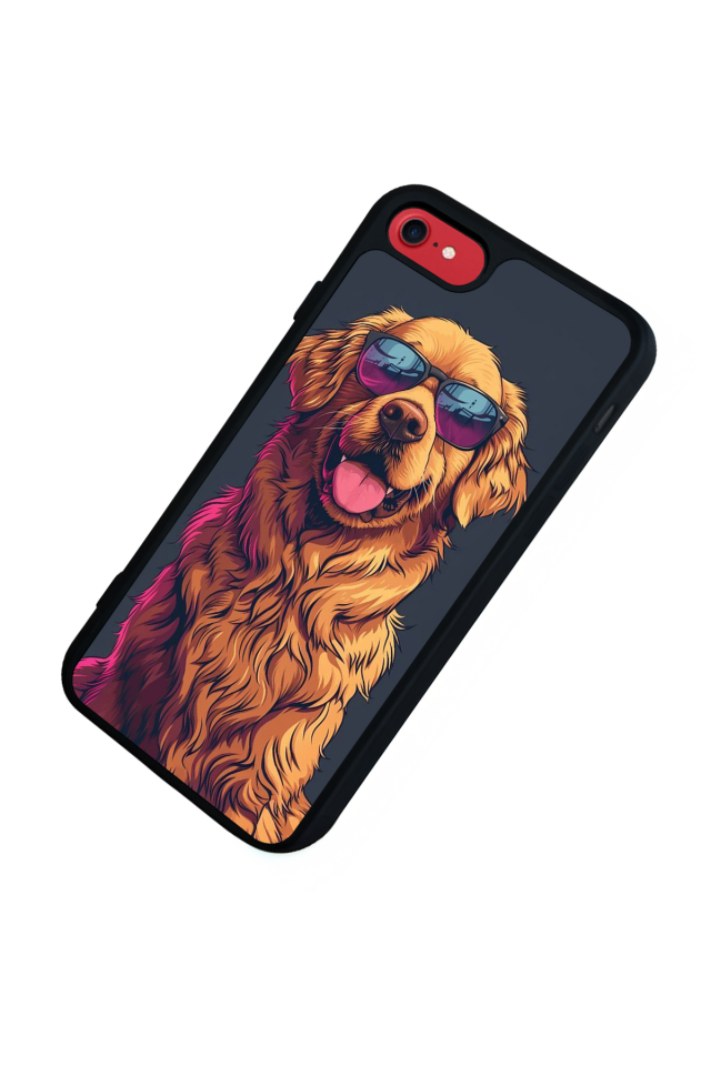 iPhone SE Uyumlu Golden Kopek Tasarımlı Glossy Premium Kılıf