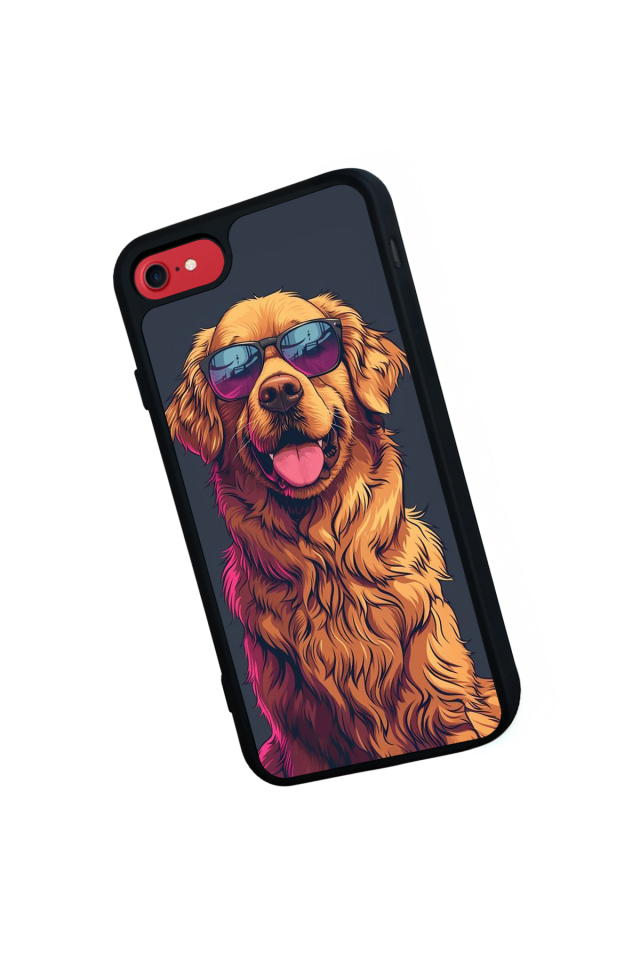 iPhone SE Uyumlu Golden Kopek Tasarımlı Glossy Premium Kılıf