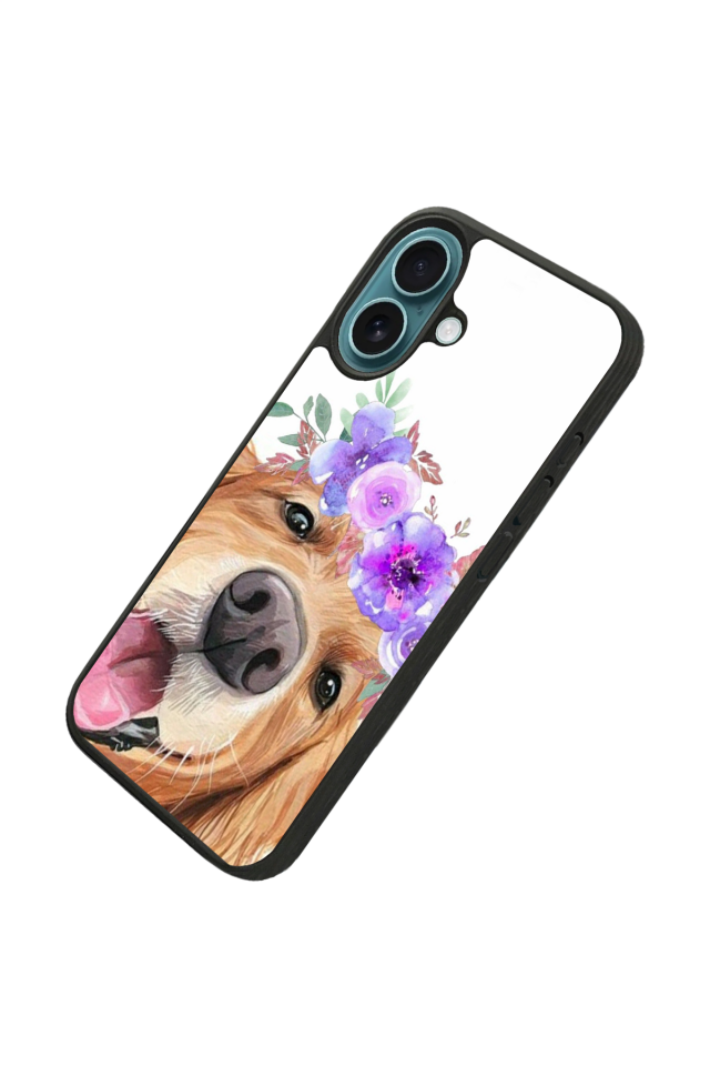 iPhone 16 Plus Uyumlu Golden Kopek Tasarımlı Glossy Premium Kılıf