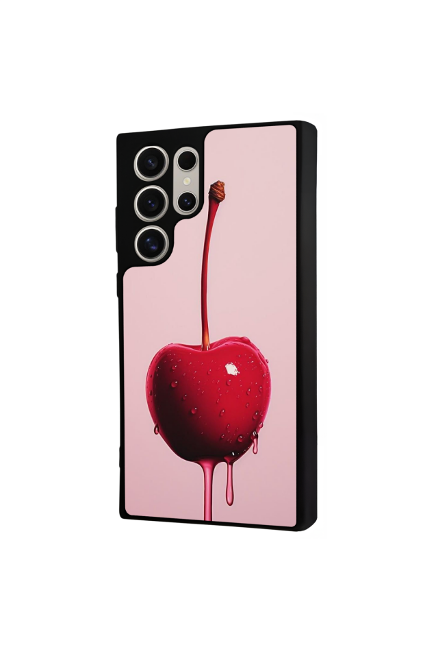 Samsung Galaxy S24 Ultra Uyumlu Kiraz Tasarımlı Glossy Premium Kılıf