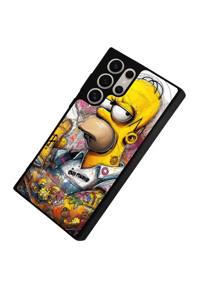 Samsung Galaxy S23 Ultra Uyumlu The Simpsons Tasarımlı Glossy Premium Kılıf