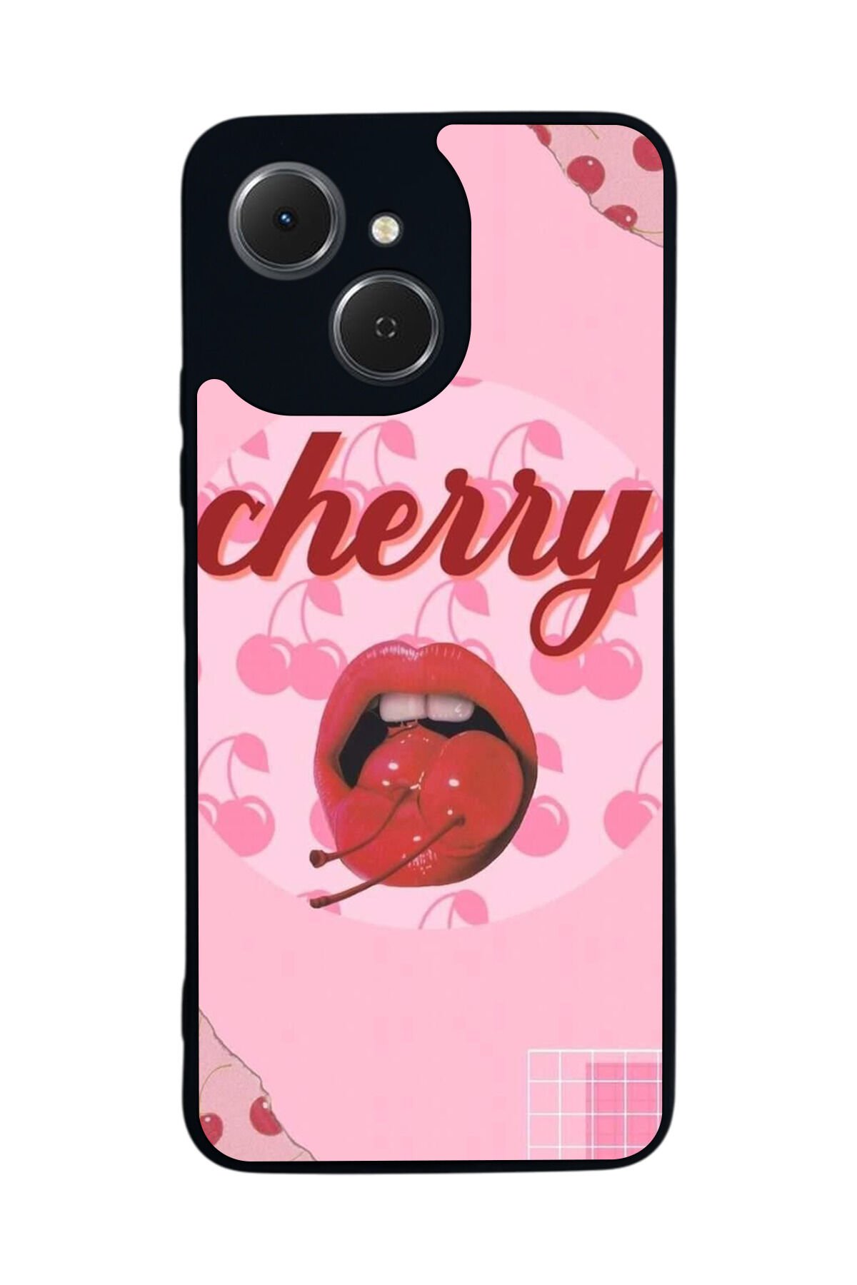 Tecno Spark 40C Uyumlu Kiraz Tasarımlı Glossy Premium Kılıf