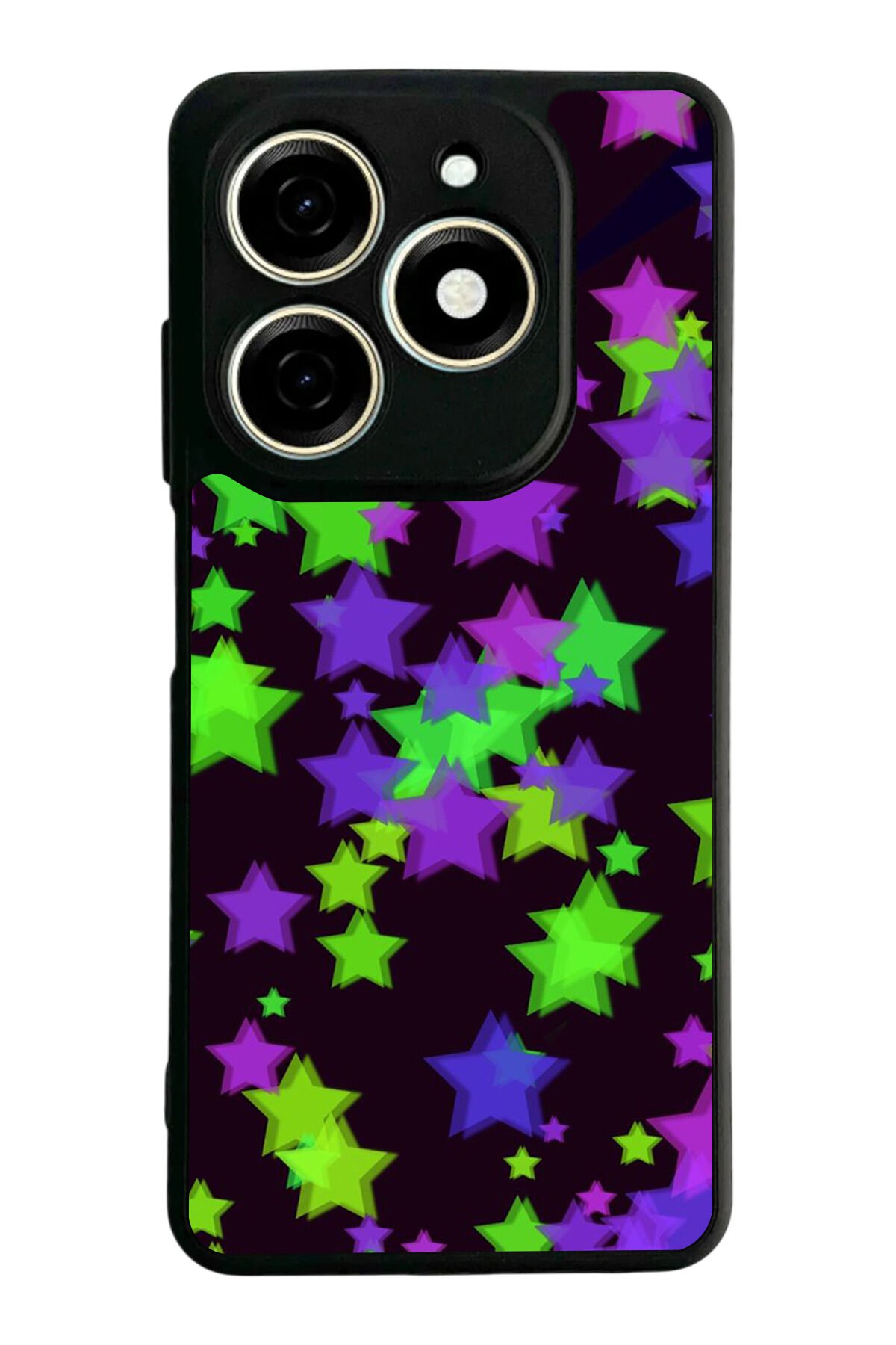Tecno Spark 20/20C Uyumlu Retro Yildizlar Tasarımlı Glossy Premium Kılıf