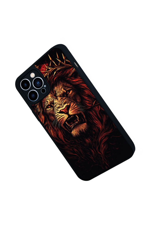 iPhone 12 Pro Max Uyumlu Aslan Tasarımlı Glossy Premium Kılıf