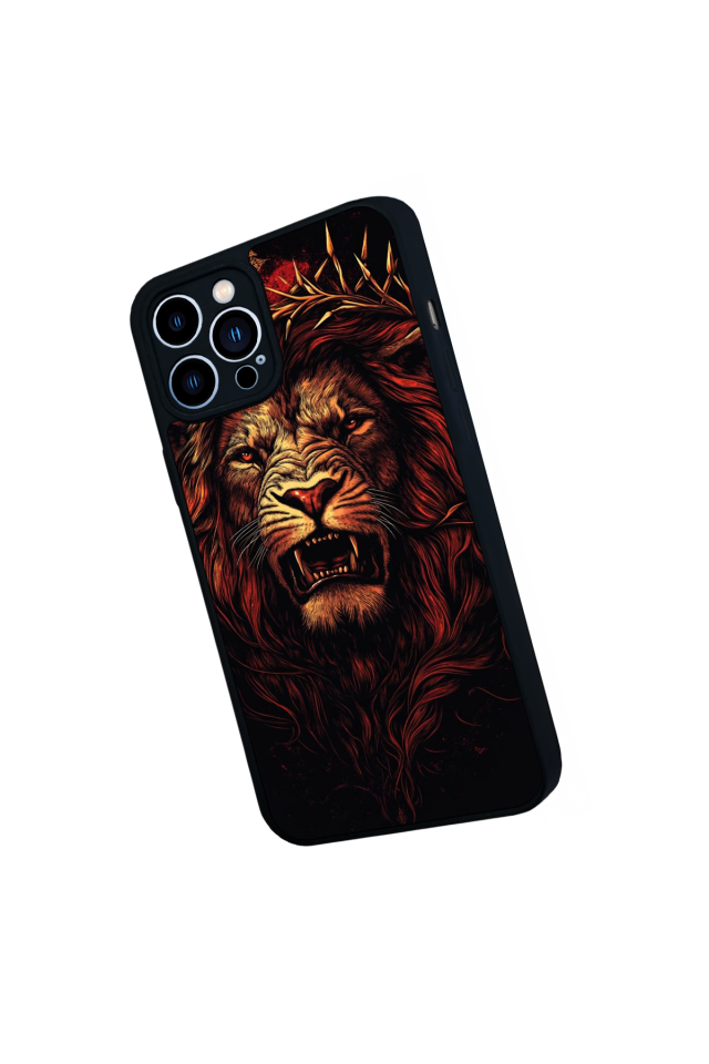 iPhone 12 Pro Max Uyumlu Aslan Tasarımlı Glossy Premium Kılıf