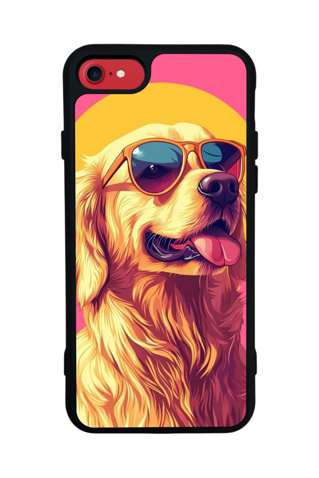 iPhone SE Uyumlu Golden Kopek Tasarımlı Glossy Premium Kılıf